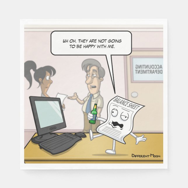 Accounting Drunk Balance Sheet Punny Party Napkins (Front)