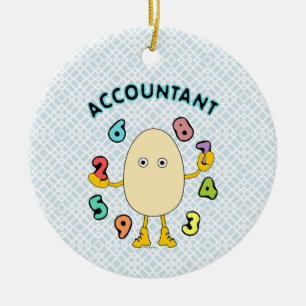 Accounting Egghead Ceramic Ornament