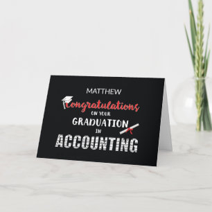 Accounting Graduation Congratulations Custom Name Card