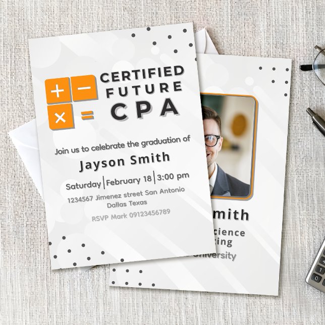 Accounting Graduation with Photo Invitation (Creator Uploaded)
