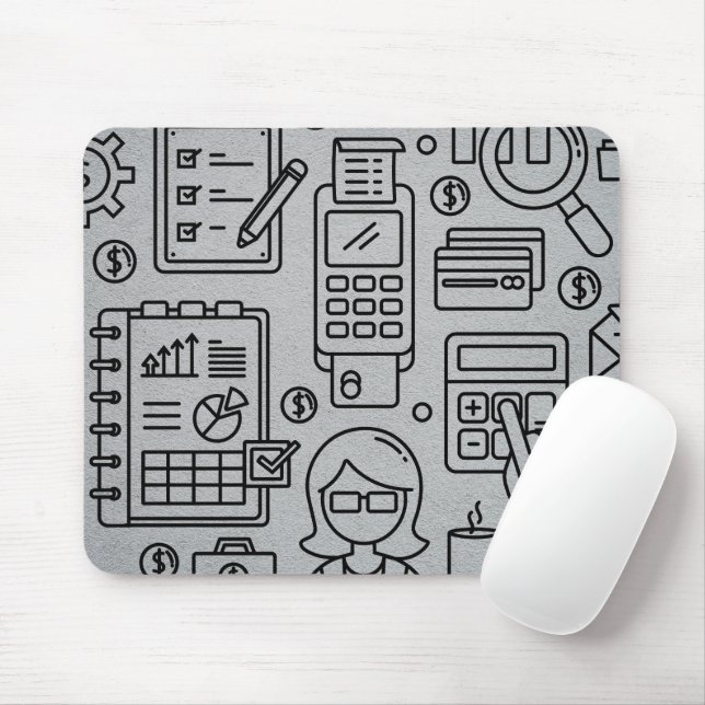 Accounting Illustrations Mouse Pad (With Mouse)