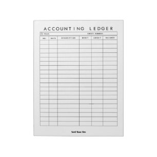 Accounting Ledger Custom Notepad
