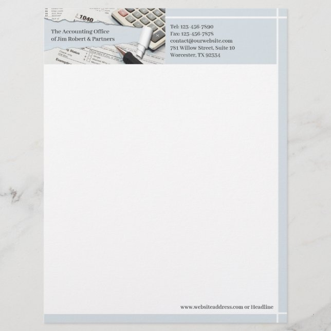 Accounting Letterhead Template (Front)