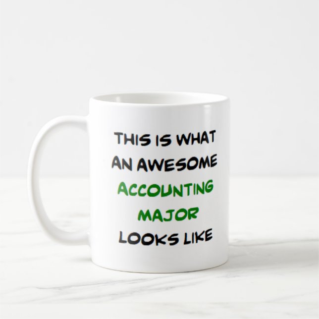 accounting major, awesome coffee mug (Left)