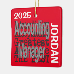 Accounting Manager Extraordinaire CUSTOM Ceramic Ornament
