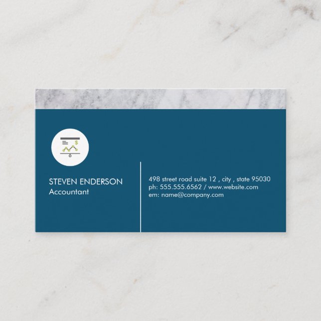 Accounting Money Chart Business Card (Front)