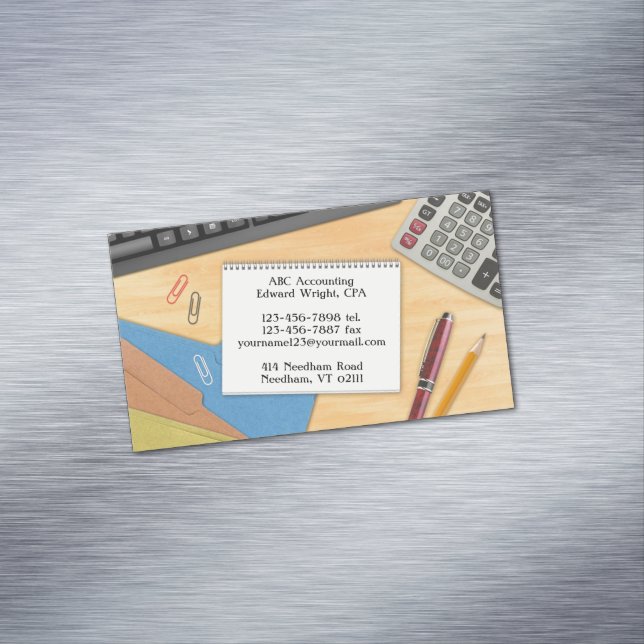 Accounting Office Desk Magnetic Business Card (In Situ)
