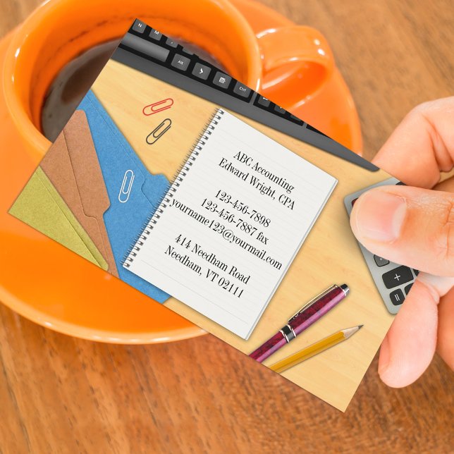 Accounting Office Work Desk Business Card (Creator Uploaded)