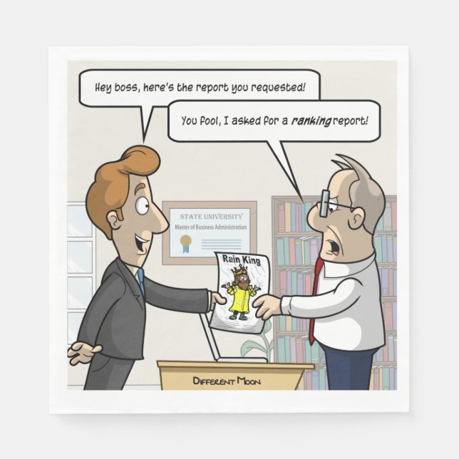 Accounting Ranking Report Punny Party Napkins (Front)