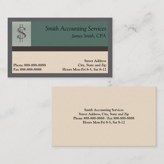 Accounting Services Business Card (Front/Back)