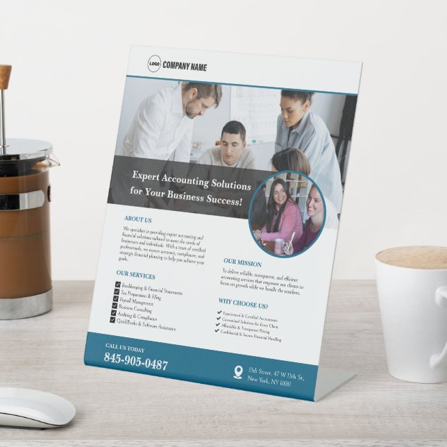 Accounting Services Custom Pedestal Sign (In SItu)