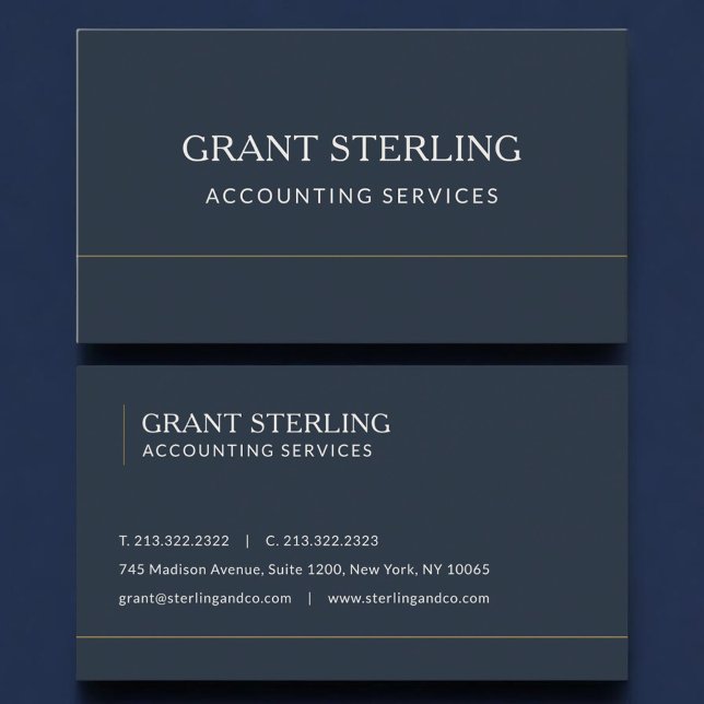Accounting Services Navy Blue Professional Business Card (Creator Uploaded)