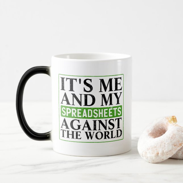 Accounting Spreadsheet Funny Saying Coffee Magic Mug (With Donut)