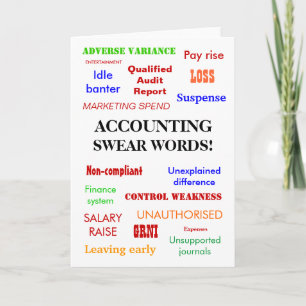 Accounting Swear Words   Accountant   Joke   Blank Card