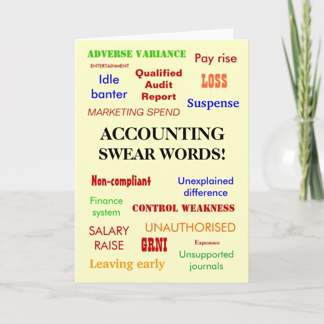 Accounting Swear Words | Annoying But Funny | Bla Card (Front)