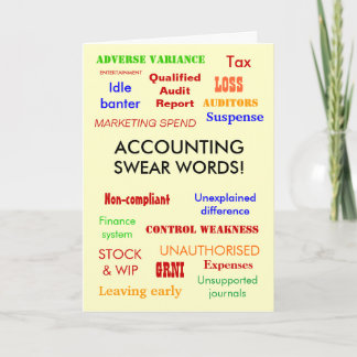Accounting Swear Words! Birthday Card