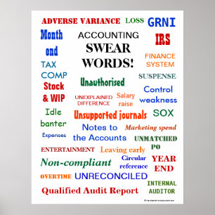 ACCOUNTING SWEAR WORDS Finance Office Humour Poster
