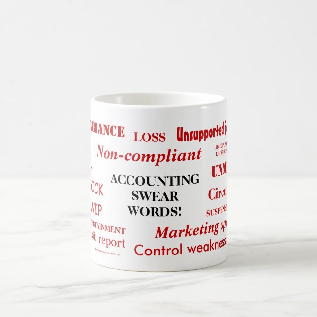 Accounting Swear Words Very Funny Accountant Joke Coffee Mug (Center)
