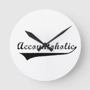 Accountoholic Round Clock