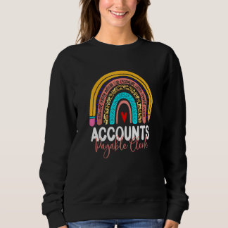 Accounts Payable Clerk Leopard Rainbow Accounting  Sweatshirt