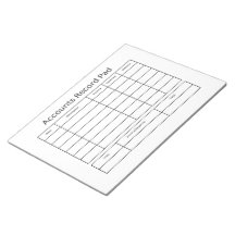 Accounts Record Pad Ledger