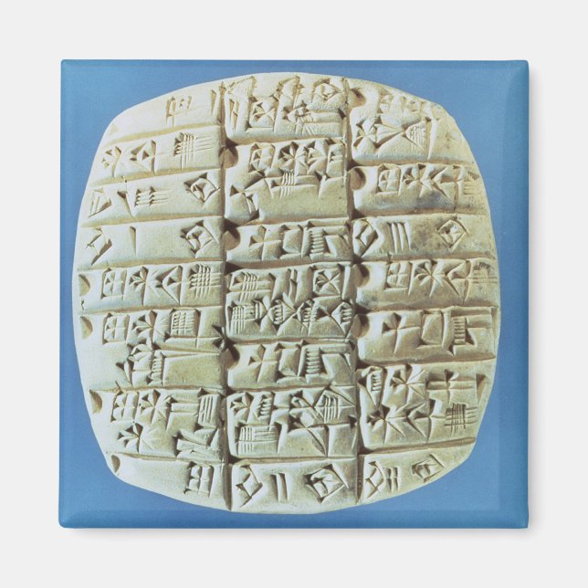 Accounts Table with cuneiform script, c.2400 BC (t Magnet (Front)