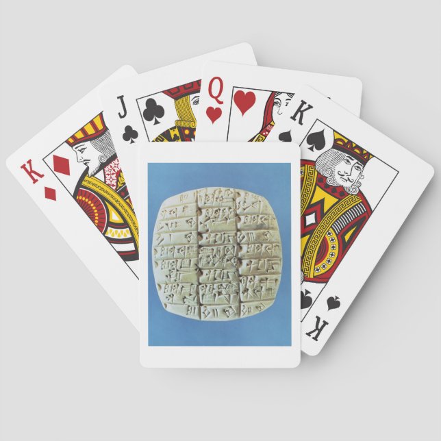 Accounts Table with cuneiform script, c.2400 BC (t Playing Cards (Back)