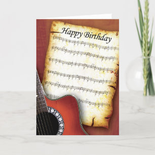 Accoustic Guitar Birthday Card