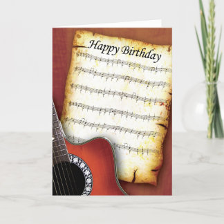 Accoustic Guitar Birthday Card