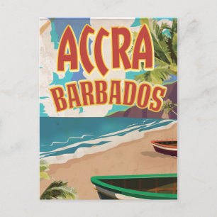 Accra Barbados travel poster Postcard