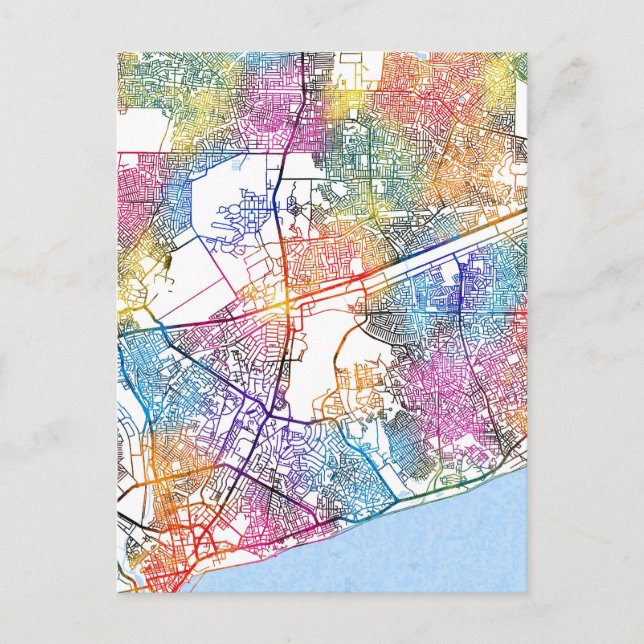 Accra Ghana City Map Postcard (Front)