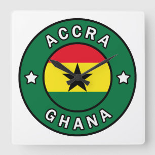 Accra Ghana Square Wall Clock
