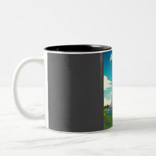 Accra Ghana Vintage Minimal Retro Travel Poster Two-Tone Coffee Mug