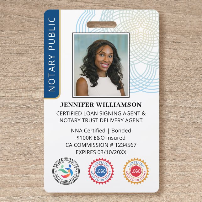 Accreditation Notary Public Photo QR Code ID Blue Badge (Creator Uploaded)