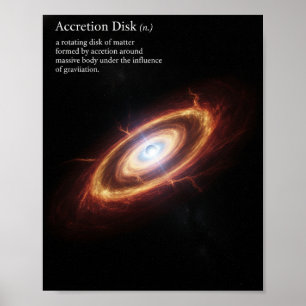 Accretion Disc Astronomy Space Black Hole Science Poster