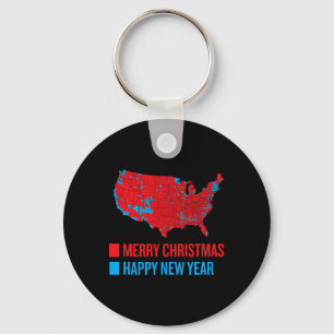 Accurate Election Map Merry Christmas Happy New Ye Key Ring