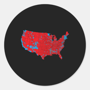 Accurate Map Of 2024 Election Results 1 Classic Round Sticker