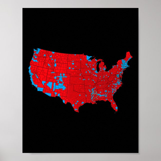 Accurate Map Of 2024 Election Results 1  Poster (Front)