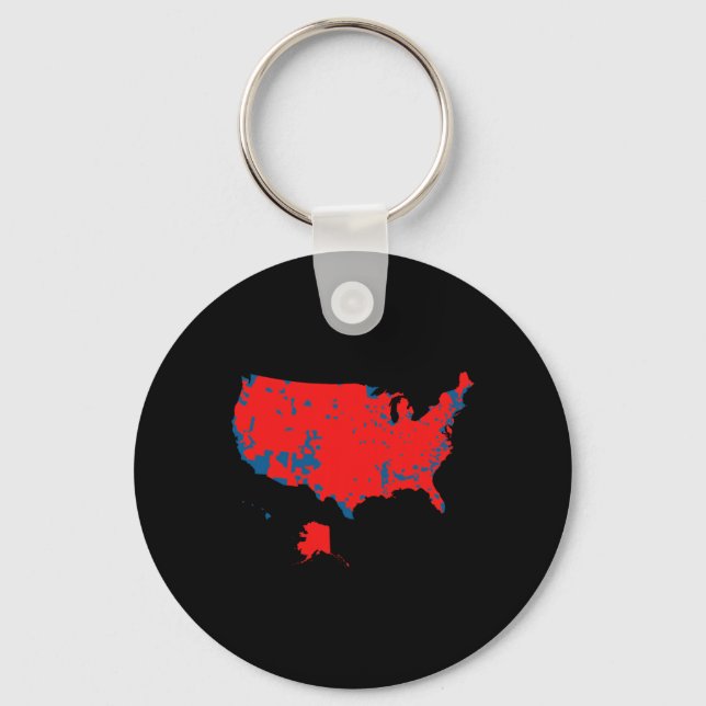 Accurate Map Of 2024 Election Results  Key Ring (Front)