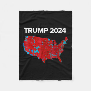 Accurate Map Of 2024 Election Results Trump Mega Fleece Blanket