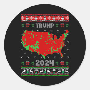 Accurate Map Of 2024 Election Results Ugly Sweater Classic Round Sticker