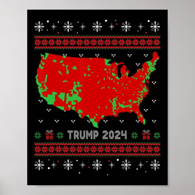 Accurate Map Of 2024 Election Results Ugly Sweater Poster (Front)