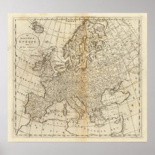 Accurate Map of Europe Poster