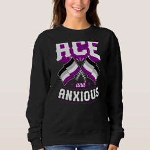 Ace And Anxious Cute  Asexual Pride Flag Ace Aesth Sweatshirt