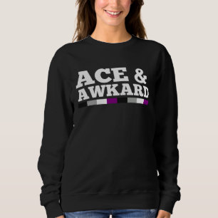 Ace and Awkward Asexual Pride Flag Minimalist Styl Sweatshirt