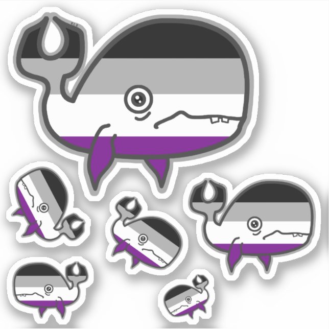 Ace Anxious but Proud Whale Sticker Sheet (Front)