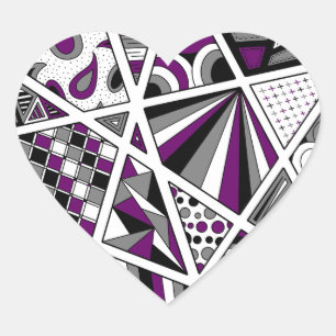Ace Asexual Pride Zen Doodle Heart Sticker