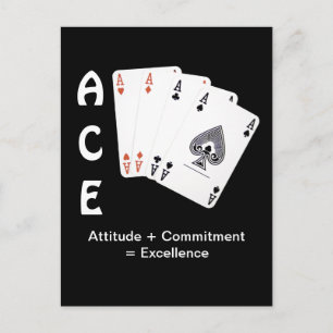 ACE Attitude + Commitment = Excellence Postcard