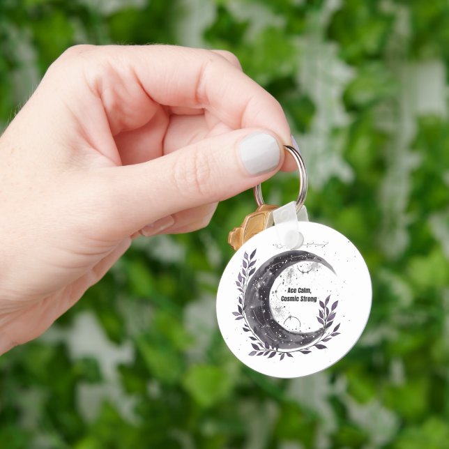 Ace Calm Cosmic Strong – Asexual Pride LGBTQ Key Ring (Hand)