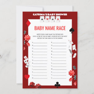 Ace Casino Baby Shower - Editable Name, 5x7 Invitation